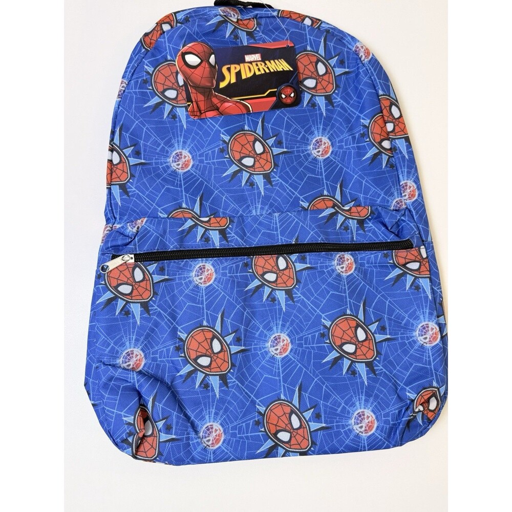 Fast Forward Marvel Spider-Man Blue Large Backpack Book Bag Spiderman New